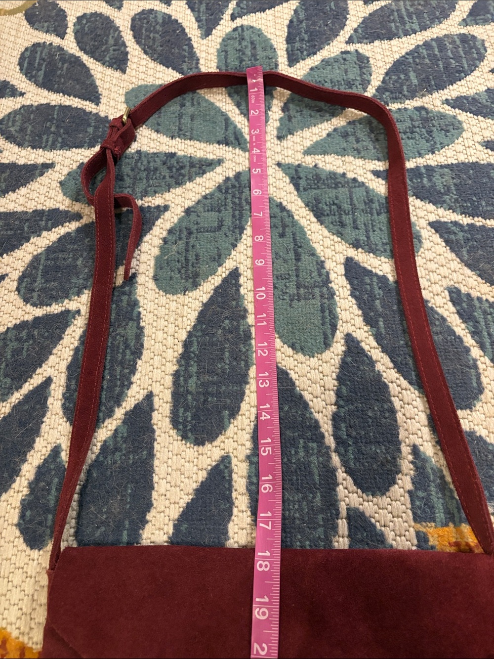 Moda Luxe Burgundy Suede Envelope Crossbody - Picture 7 of 8